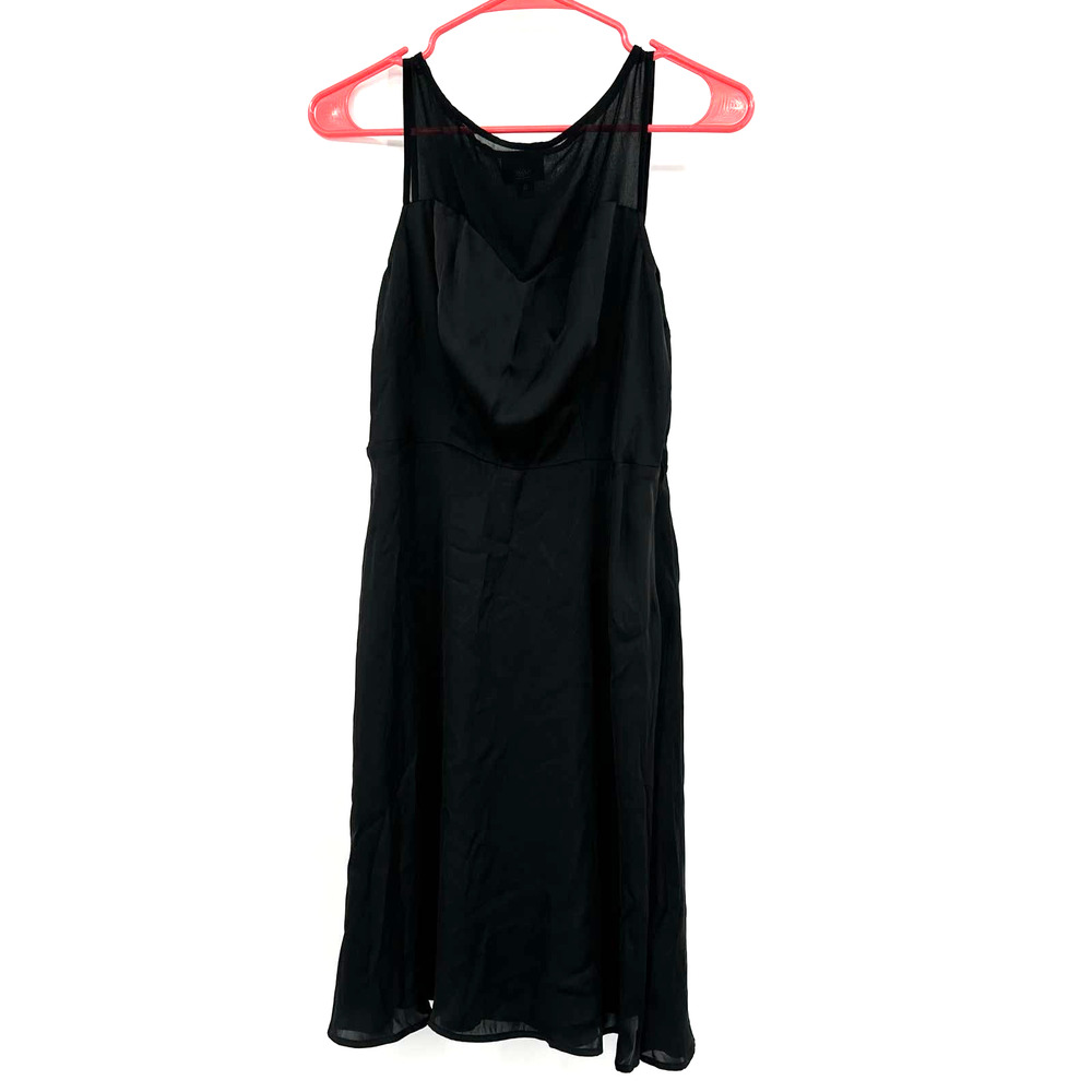 Mossimo size 6 black sleeveless dress a line side zip